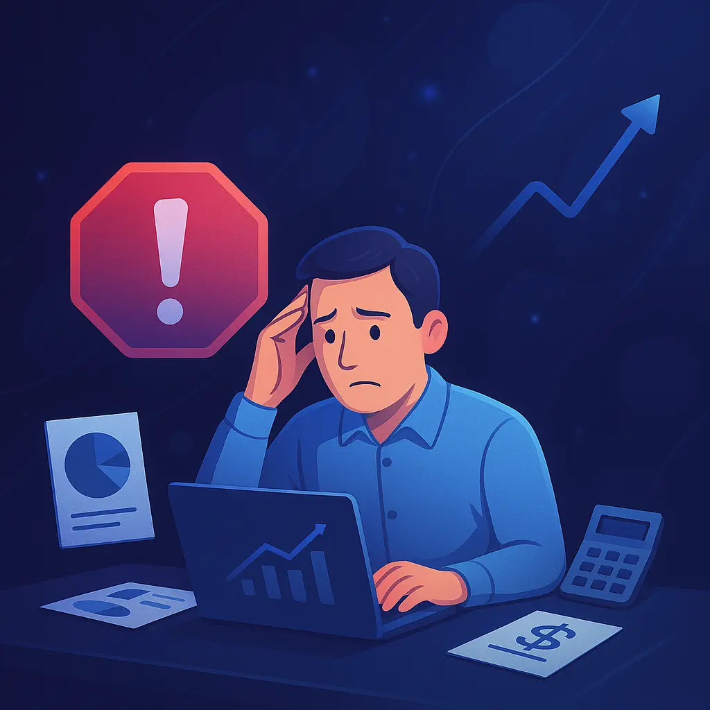 בעל עסק עושה טעויות עסקיות