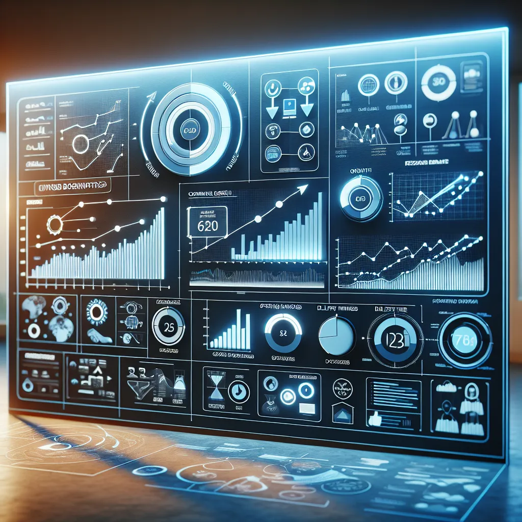 לוח מחוונים עם מדדי ביצוע לניהול אסטרטגי